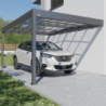 Carport adossé en alu 16m² anthracite toit polycarbonate TRIGANO