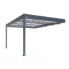 Carport adossé en alu 16m² anthracite toit polycarbonate TRIGANO