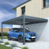 Carport adossé en alu 16m² anthracite toit polycarbonate TRIGANO
