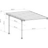 Carport adossé Mistral 1 voiture en alu gris et PC - 15m² - Trigano