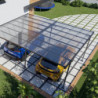 Carport Mistral 2 voitures en aluminiim gris et PC - 30m² - Trigano
