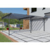 Carport Mistral 2 voitures en aluminiim gris et PC - 30m² - Trigano
