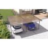 Carport Mistral 2 voitures en aluminiim gris et PC - 30m² - Trigano