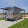 Carport Alizé 16 voiture en aluminiim gris et PC - 17,9m² - Trigano
