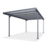 Carport Alizé 16 voiture en aluminiim gris et PC - 17,9m² - Trigano