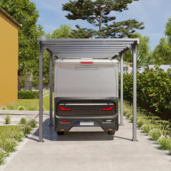 Carport camping car Hegoa 20 en alu gris et PC - 18,3m² - Trigano