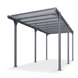 Carport camping car Hegoa 20 en alu gris et PC - 18,3m² - Trigano