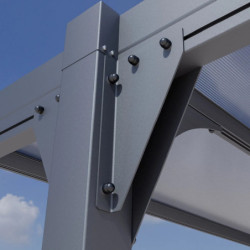 Carport camping car Hegoa 20 en alu gris et PC - 18,3m² - Trigano