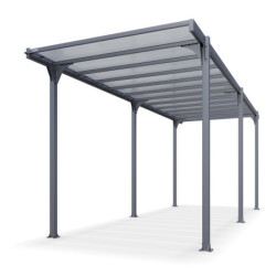 Carport camping car Hegoa 25 en alu gris et PC - 18,3m² - Trigano