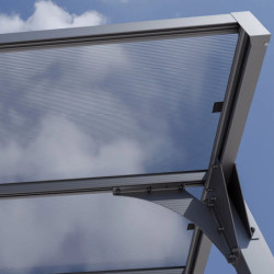 Carport camping car Hegoa 25 en alu gris et PC - 18,3m² - Trigano