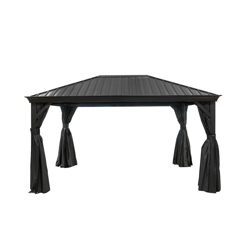 Pergola en alu et toit en acier - gris - Marsala 12,6m² - SOJAG