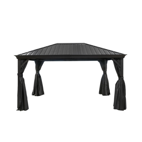 Pergola en alu et toit en acier - gris - Marsala 12,6m² - SOJAG