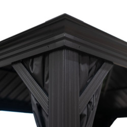 Pergola en alu et toit en acier - gris - Marsala 12,6m² - SOJAG