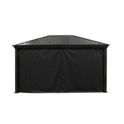 Pergola en alu et toit en acier - gris - Marsala 12,6m² - SOJAG