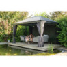 Pergola en alu et toit en acier - gris - Marsala 12,6m² - SOJAG