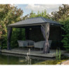 Pergola en alu et toit en acier - gris - Marsala 17,53m² - SOJAG