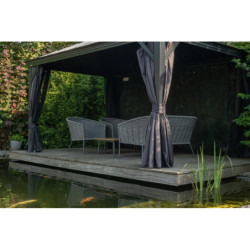 Pergola en alu et toit en acier - gris - Marsala 17,53m² - SOJAG