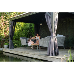 Pergola en alu et toit en acier - gris - Marsala 17,53m² - SOJAG