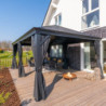 Pergola en alu et toit en acier - gris - Marsala 21,7m² - SOJAG