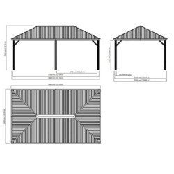 Pergola en alu et toit en acier - gris - Marsala 21,7m² - SOJAG