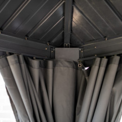 Pergola en alu et toit en acier - gris - Marsala 21,7m² - SOJAG