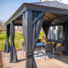 Pergola en alu et toit en acier - gris - Marsala 21,7m² - SOJAG