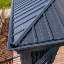 Pergola en alu et toit en acier - gris - Marsala 21,7m² - SOJAG