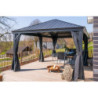 Pergola en alu et toit en acier - gris - Marsala 21,7m² - SOJAG