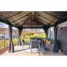 Pergola en alu et toit en acier - gris - Marsala 21,7m² - SOJAG