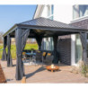 Pergola en alu et toit en acier - gris - Marsala 21,7m² - SOJAG
