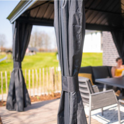 Pergola en alu et toit en acier - gris - Marsala 21,7m² - SOJAG