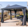 Pergola en alu et toit en acier - gris - Marsala 21,7m² - SOJAG