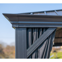 Pergola en alu et toit en acier - gris - Marsala 21,7m² - SOJAG