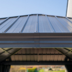 Pergola en alu et toit en acier - gris - Marsala 21,7m² - SOJAG