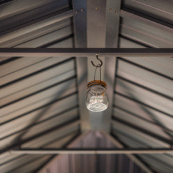 Pergola en alu et toit en acier - gris - Marsala 21,7m² - SOJAG