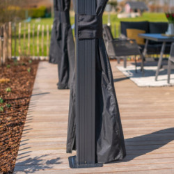 Pergola en alu et toit en acier - gris - Marsala 21,7m² - SOJAG