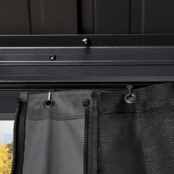 Rideaux pour pergola Marsala 298x423cm en polyester noir - SOJAG