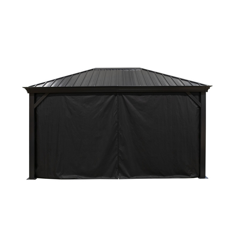 Rideaux pour pergola Marsala 363x483cm en polyester noir - SOJAG