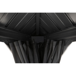 Rideaux pour pergola Marsala 363x598cm en polyester noir - SOJAG