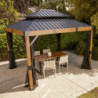 Pergola en alu et toit en acier - gris - Fontana 10,81m² - SOJAG
