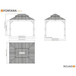 Pergola en alu et toit en acier - gris - Fontana 10,81m² - SOJAG