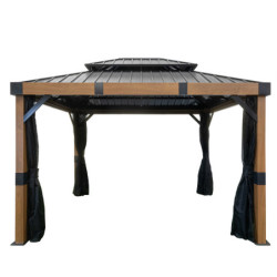 Pergola en alu et toit en acier - gris - Fontana 10,81m² - SOJAG