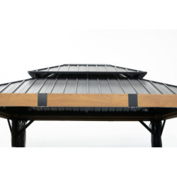 Pergola en alu et toit en acier - gris - Fontana 10,81m² - SOJAG