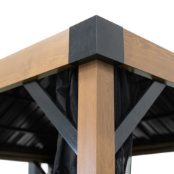 Pergola en alu et toit en acier - gris - Fontana 10,81m² - SOJAG