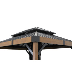 Pergola en alu et toit en acier - gris - Fontana 10,81m² - SOJAG