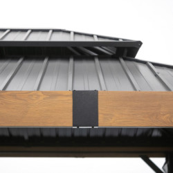 Pergola en alu et toit en acier - gris - Fontana 10,81m² - SOJAG