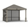 Pergola en alu et toit en acier - beige - Nanda 13,18m² - SOJAG