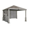 Pergola en alu et toit en acier - beige - Nanda 13,18m² - SOJAG