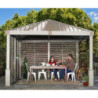 Pergola en alu et toit en acier - beige - Nanda 13,18m² - SOJAG