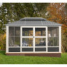 Pavillon en alu et toit en acier - gris - Olan 13,53m² - SOJAG